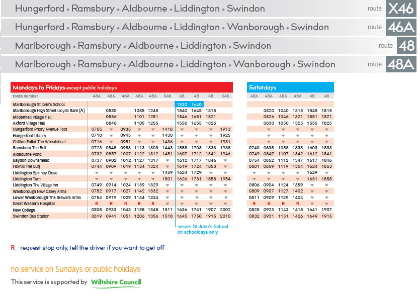 Buses to Swindon